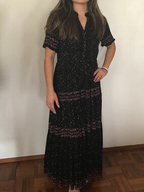 Free People | Dresses | Free People Lille Printed Maxi Halter Dress Womens  Smsp Pink Floral Open Back | Poshmark